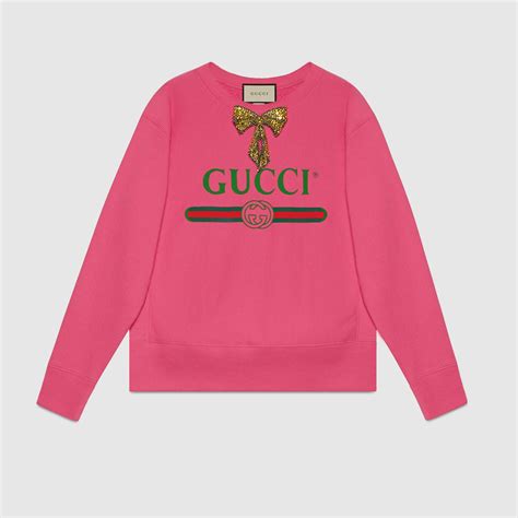 gucci bow sweater|gucci sweatshirt blue.